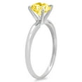 thumbnail image 2 of 1 ct Round Cut Simulated Yellow Diamond Solitaire 14K White Gold Womens Engagement Ring, 2 of 3