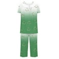 thumbnail image 3 of fatyb Women's Capri Pajama Sets Summer Comfy Short Sleeve Tops and Capris Pants Pjs Sleepwear with Pockets, 3 of 4