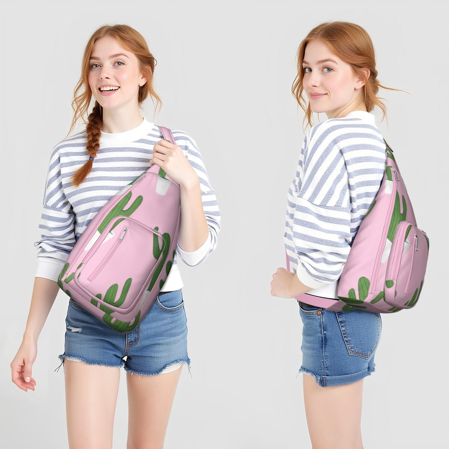 Cactus Sling Bag Crossbody Backpack,Crossbody Sling Bag Travel Hiking Daypack for Travel Outdoor Activities