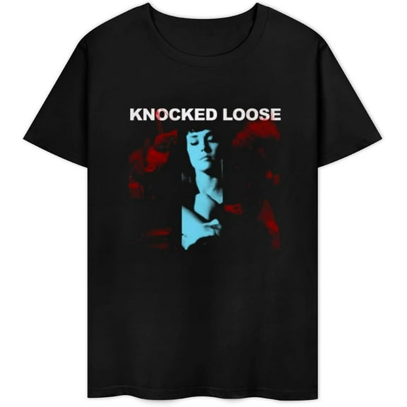 Knocked Music Loose Mens T Shirt Novelty Printed Short Sleeve Cotton Loose Shirts O-Neck Graphic Crew Neck Tees Shirts