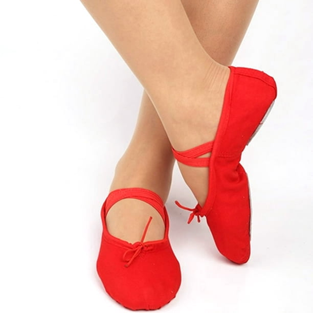 Dnzceghtig Zapatos de Baile de Ballet Suaves para niños y Adultos, Zapatillas de Gimnasia para Baile de Punta, Zapatillas de Ballet para Mujer, Danza, Yoga, Gimnasia, Suela Dividida, Zapatos para