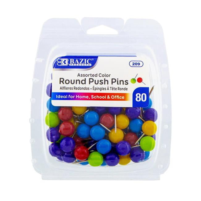 Push Pins Colored/Round (BAZ 209)