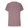 thumbnail image 6 of HAPIMO Women's Trendy Loose Tops Eyelet Dressy Tunic Clearance for Teen Girls Solid Color Ruched Summer Petal Sleeve Elegant Casual Relaxed Blouses Keyhole Neck Pullover Pink M, 6 of 8