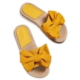 thumbnail image 2 of Sandalias Al Aire Libre Toboganes Tobogados Punta Abierta Planas para Mujer Boho (40) Amarillo, 2 of 9