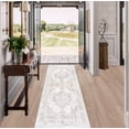 thumbnail image 4 of Runner Rug 2x6 Boho Geometric Area Rug: Small Washable Kitchen Rug Entryway Rug, Soft Non Slip Moroccan Long Hallway Rug for Bedroom Bathroom Laundry Entryway Staircase Foyer(Beige,2'x6'), 4 of 8