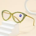 thumbnail image 7 of 2 Pairs of Ladies Handmade Diamond Reading Glasses 3.00 Women Elegant Anti-blue Light Cat Eye Readers +3.00 Strength, 7 of 7