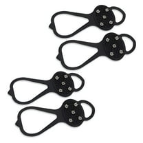 TELOLY 2 Pairs Non Slip Gripper Spike, Ice Grippers Traction Cleats Snow Shoe Spikes Grips Crampons with 10 Steel Studs Cleats