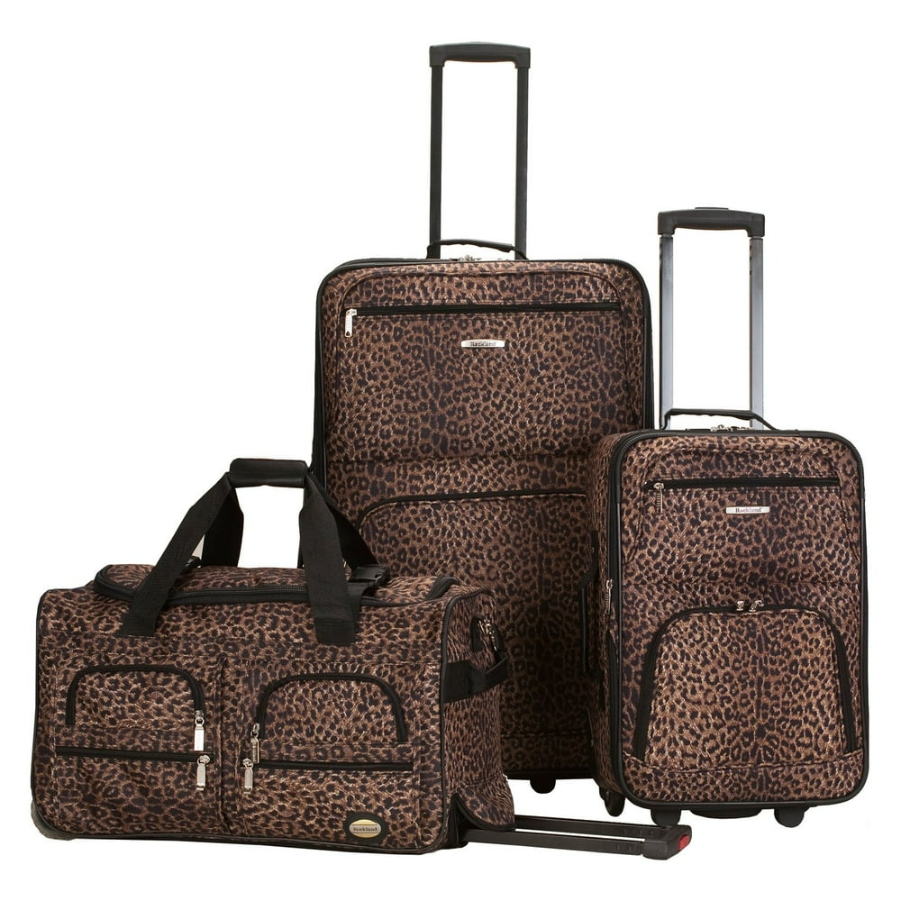 Rockland - Rockland Luggage 3-Piece Animal Print Luggage Set - Walmart ...