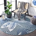 thumbnail image 3 of SAFAVIEH Cabana Salima Indoor/Outdoor Area Rug, Aqua/Navy, 7' x 7' Round, 3 of 11
