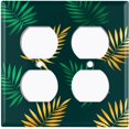 thumbnail image 3 of Metal Light Switch Plate Cover Tropical Jungle Palm Leaves Yellow Green JGL013, 3 of 13
