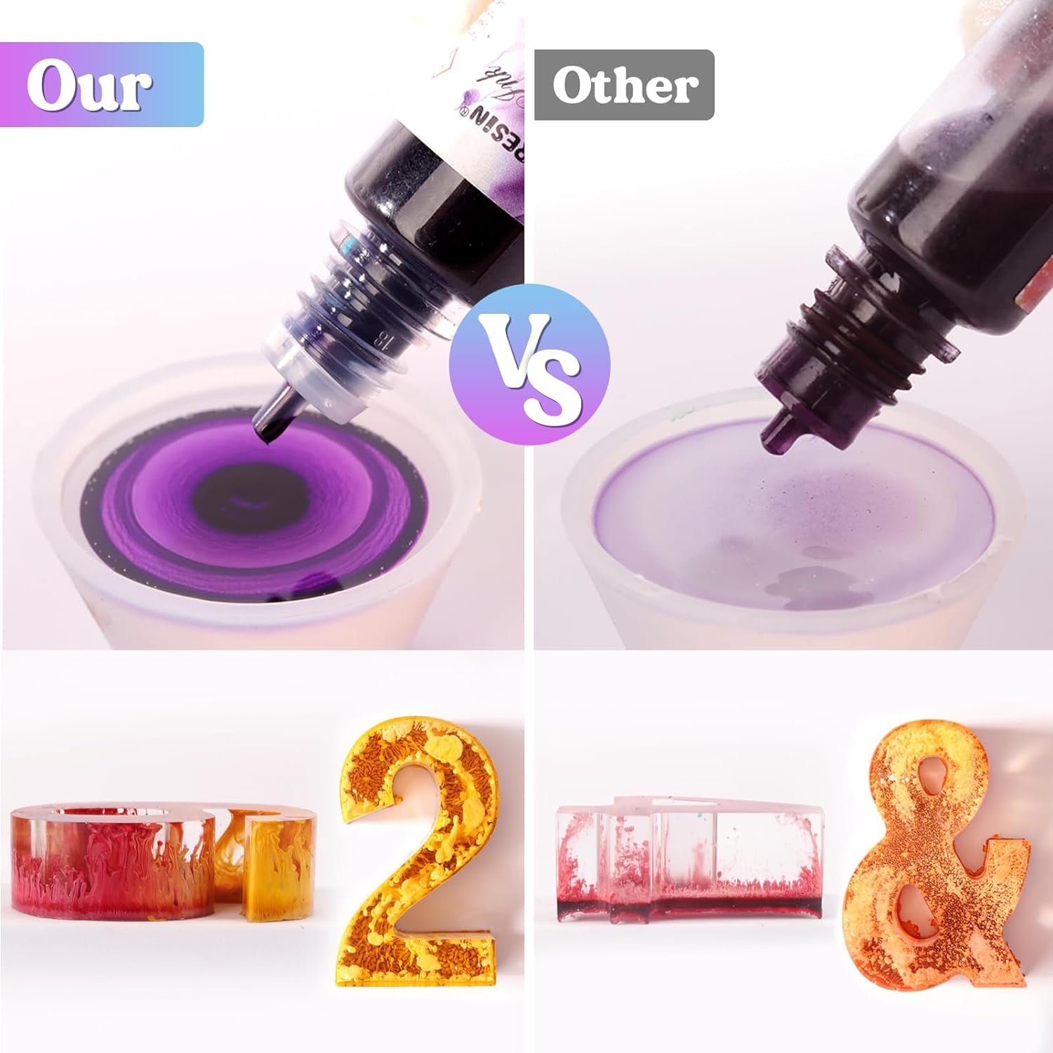 LET'S RESIN 48 colors Concentrated Alcohol Ink Set for Epoxy Resin, Alcohol Paint Dye for Resin Art, Tumblers, Epoxy Resin (Each 0.35oz)