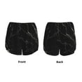 thumbnail image 5 of Xecao's Black Marble Texture Abstract for a double-layer running short for women, perfect for gym, tennis, and more, featuring a convenient pocket., 5 of 9