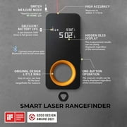 HOTO 98ft Laser Measuring Tool, Digital Laser Distance Tape Measure Tool, ±2mm Accuracy Black