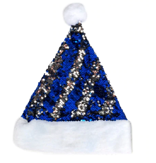 Christmas House Festive Reversible Sequin Santa Hats, 15 in.; Blue - Walmart.com - Walmart.com