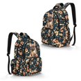 thumbnail image 2 of DISNIMO Pug Flower Print School Backpack for Kids Boys Girls 17 Inch Lightweight Bookbag with Padded Straps and Water Bottle Pocket, Elementary Kindergarten Preschool School Backpack, 2 of 7