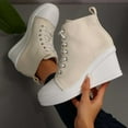 thumbnail image 6 of Womens Shoes,Walking Shoes Fashion Platform Lace Up for Spring Fall Comfortable Walking Shoes for Everyday Wear,Shoes for Women,White,8, 6 of 9