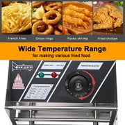 Zimtown 6L 2500W Electric Deep Fryer Commercial Tabletop Restaurant Frying Basket,Silver