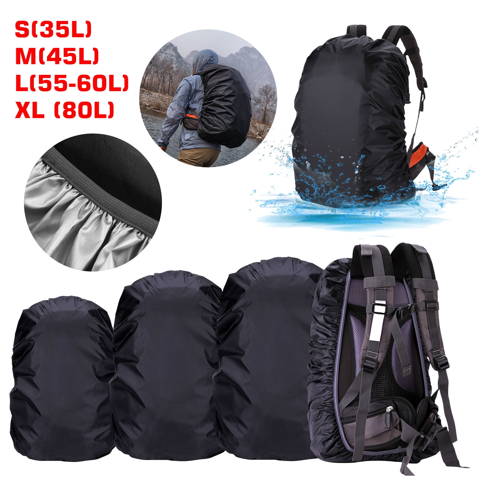 Dust Rain Cover Waterproof Backpack Travel Rucksack Outdoor Hiking Camping Bag