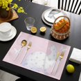 thumbnail image 3 of Happy Easter Bunny Placemats Set of 4, Rabbit Butterfly Spring Flowers Pink Placemats for Dining Table, Place Mats for Kitchen Tabletop, Waterproof Wipeable Dining Table Mats Set, 3 of 9