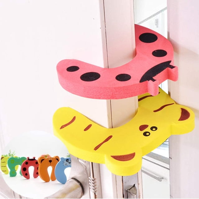 Protección contra pellizcos, 20 piezas Bloque de puerta de seguridad para bebés Amortiguador Tope de puerta Espuma Tope de puerta de animales Bloque de puerta anti pellizco Protege para niños Topes
