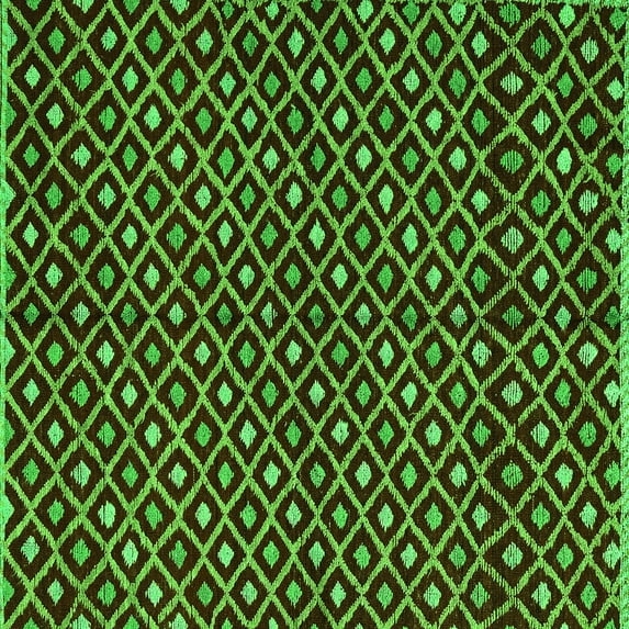 Ahgly Company Indoor Square Abstract Green Modern Area Rugs, 4' Square
