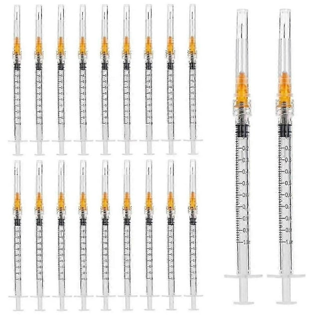 50 Pack 1Ml Syringes with Needles - 25G 1 Inch Needles, Individually Sealed, Lab Supplies-2025-ss