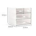thumbnail image 3 of S SERENABLE Desktop Storage Box Multi-Grid ABS Plastic Storage Box With Drawers for Cosmetic White Three Grids, 3 of 8