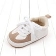 thumbnail image 5 of Huowey Boys Shoes Classic Lace Up First Walking Sneakers Soft Sole Infant Baby Shoes Lightweight Non Slip Gym Shoes,Beige,3-5M, 5 of 8