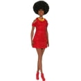 thumbnail image 1 of Barbie Fashionistas Doll #221 with Natural Black Hair Wearing Removable Red Dress & Accessories, 65th Anniversary Collectible Fashion Doll, 1 of 5