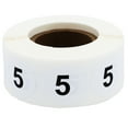 thumbnail image 1 of Circle Dot Number 5 Stickers | 0.75" Inch Round | 500 Pack, 1 of 3