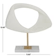 thumbnail image 4 of 12" x 13" White Polystone Cut-Out Abstract Sculpture with Marble Stand, by DecMode, 4 of 13