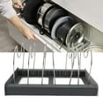 thumbnail image 4 of Kitchen Cabinet Bakeware Holder Rack, Pot And Pan Organizers Rack 7 Dividers Detachable Easy To Install  For Countertop, 4 of 8