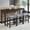 Dark Gray, variant on 59" Counter Height Bar Table Set with Power Outlet, Industrial Breakfast Table with 3 Padded Stools, 4 Piece Bar Table and Chairs Set for Living Room, Dining Room, Light Oak