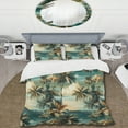 thumbnail image 2 of Designart "Breezy Palms In The Tropics V" Green Tropical Bedding Covert Set - Tropical Bed Set With 1 Sham, 2 of 5