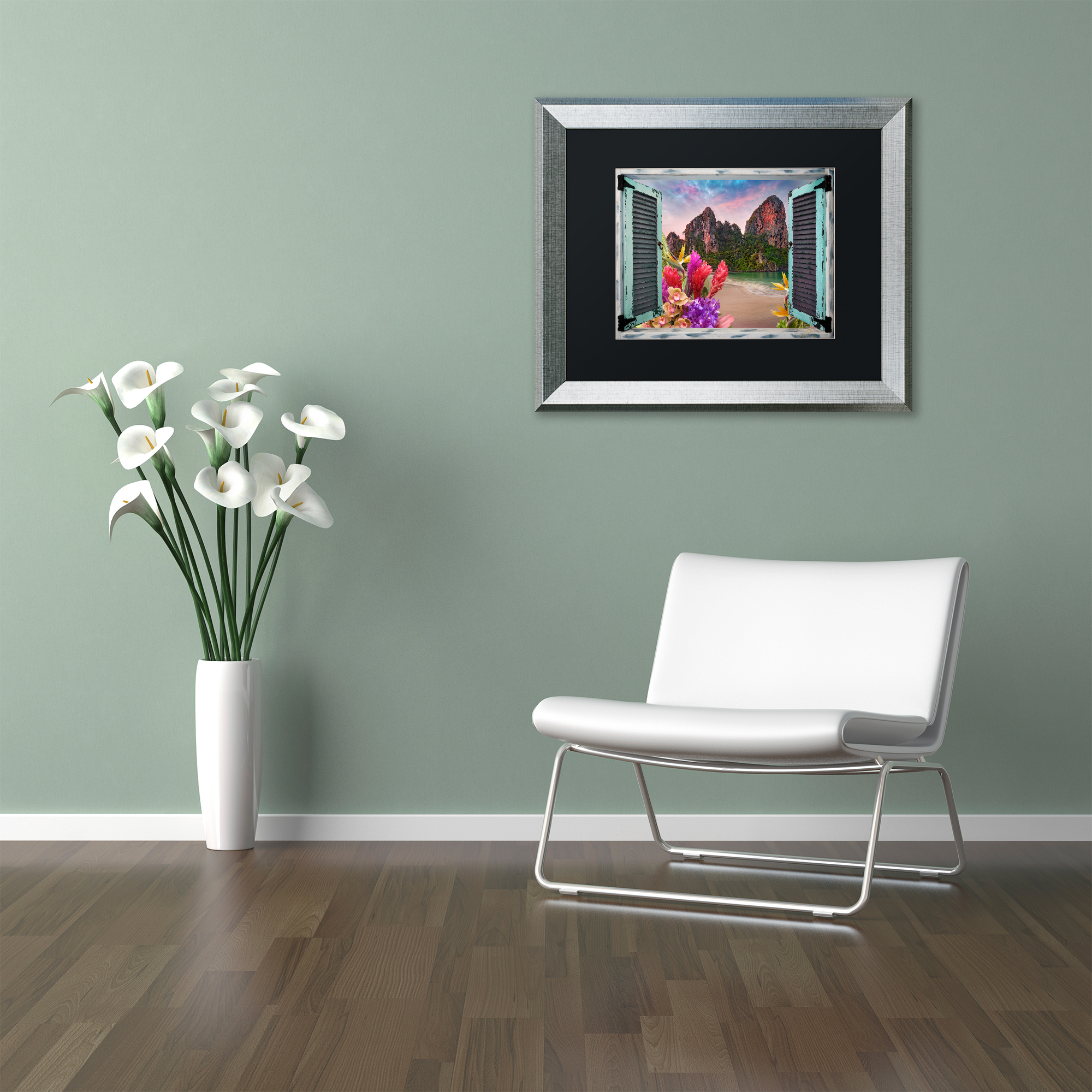 Leo Kelly 'Window to Paradise VI' Matted Framed Art