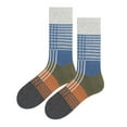 thumbnail image 5 of Mid-Calf Trendy Socks , Checkered , Spring/Fall Striped , Combed Cotton for Men's , Size Uniform size , 6 Pair, 5 of 7