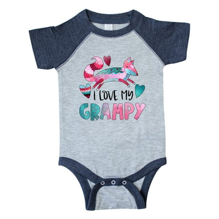 

Inktastic I Love My Grampy Pink and Blue Fox with Hearts Gift Baby Boy or Baby Girl Bodysuit