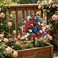 thumbnail image 7 of Artificial Flowers for Outdoors,No Fade Plastic Flowers for Garden Porch,Red White Blue Faux Plants for 4th of July Memorial Day Independence Day Patriotic Decor, 7 of 7