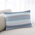 thumbnail image 2 of Boho Blue Aqua Throw Pillow Cover 20 x 26 Inch Decorative Pillow Cover Geometric Stripes Tribal Bohemia Retro Lumbar Pillowcase Seasonal Rectangle Cushion Case for Couch Sofa Bed Living Room, 2 of 7