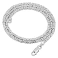 thumbnail image 4 of 3.3mm Solid .925 Sterling Silver Flat Byzantine Choker Chain Necklace, 16 inches + Gift Box, 4 of 7