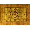 thumbnail image 1 of Ahgly Company Machine Washable Indoor Rectangle Oriental Yellow Modern Area Rugs, 5' x 8', 1 of 4