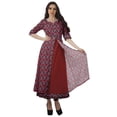 thumbnail image 1 of Moomaya Tunique Imprimée en Coton pour Femmes, Fente sur le Fron, Manches Courtes, Longue Kurta Kurti, Ensemble - TG, 1 of 1