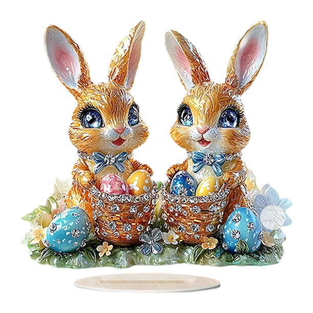 Escultura de adorno acrílico plano 2D de Pascua con soporte, figura moderna para Estilo B