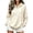 Beige, variant on Women Daisy Floral Print Half Zip Hoodie Long Sleeve Loose Casual Pullover Sweatshirt With Kangaroo Pocket Brown L
