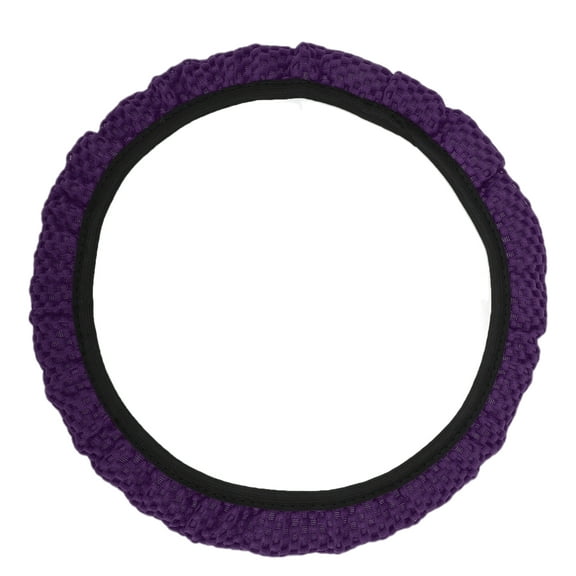 Unique Bargains Steering Wheel Cover 14.6"-15" Car Steering Wheel Cover Viscose Fiber Deep Purple 1 Pc