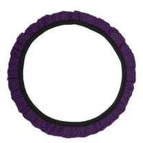 Unique Bargains Steering Wheel Cover 14.6"-15" Car Steering Wheel Cover Viscose Fiber Deep Purple 1 Pc