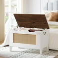 thumbnail image 1 of Aoile 30" Storage Box, Storage Bench with Safety Hinge & Handles, 350lb Load Capacity, Brown White, 1 of 9
