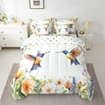 thumbnail image 2 of Erosebridal Ensemble de Literie Animal Colibri Très Grand size, Literie Florale Colorée Très Grand size, Déco de Chambre Oiseaux, Réversible, 7 Pcs, 2 of 5