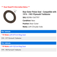 thumbnail image 2 of Rear Outer Pinion Seal - Compatible with 1974 - 1981 Plymouth Trailduster - National, 2 of 2