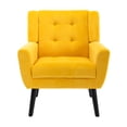 thumbnail image 2 of Modern Accent Chair for Living Room, Soft Linen Material Ergonomics Chair, Bedroom Chair with Black Legs for Indoor Home, Yellow, 2 of 6